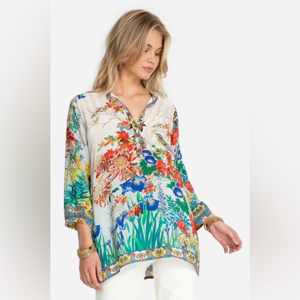 Johnny Was Multicolor Floral Top